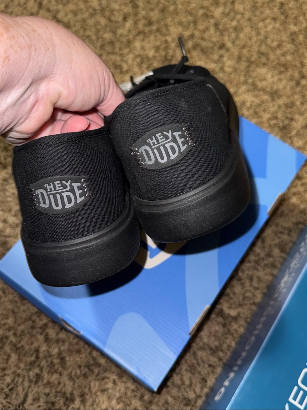 Hey Dude Cody M Canvas Shoes Mens 13 Black Casual Comfort Sneakers New - Picture 4 of 7